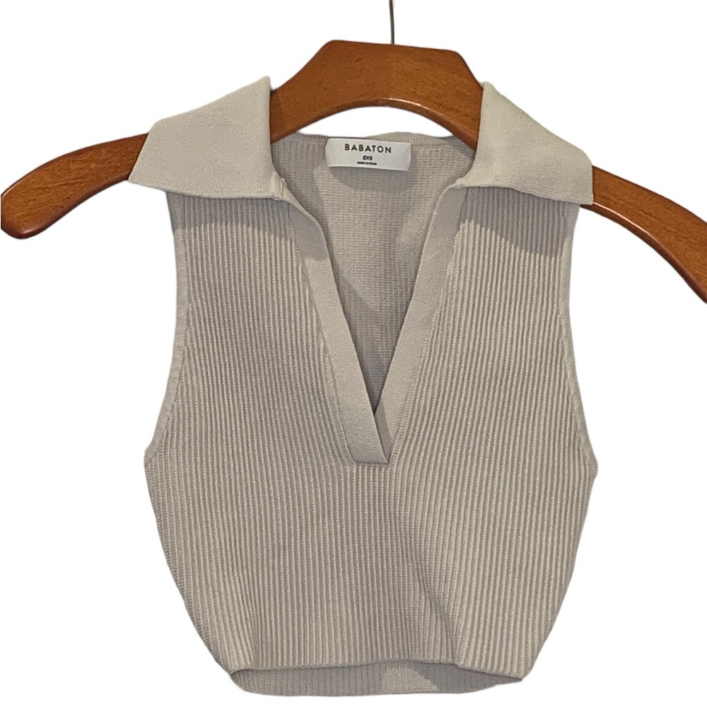 Aritzia/BabatonSculpt Knit Polo Top
